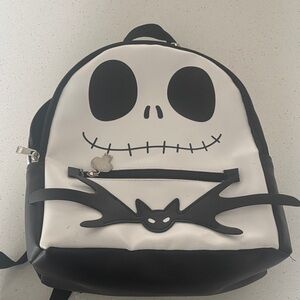 Jack skellington Black and White Backpack with Skull Design